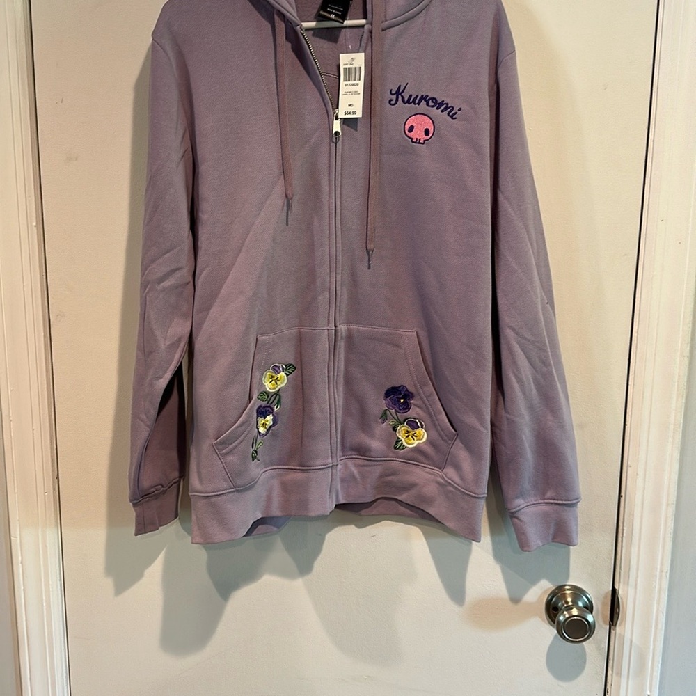Purple Zip-Up Hoodie with Disney Embellishments